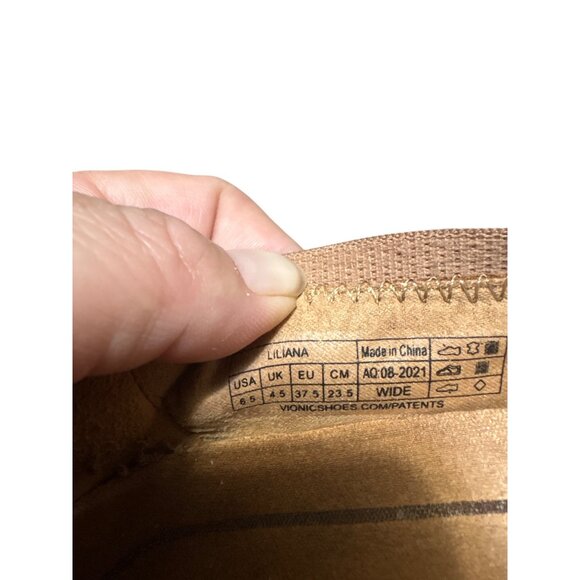 Vionic Womens Suede Ballet Flats With Bow Detail Casual Shoes Size 6.5 Tan - Picture 7 of 7